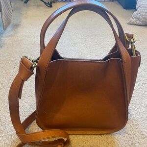 Madewell Cross Body Sydney Bag in Saddle with Brass Hardware